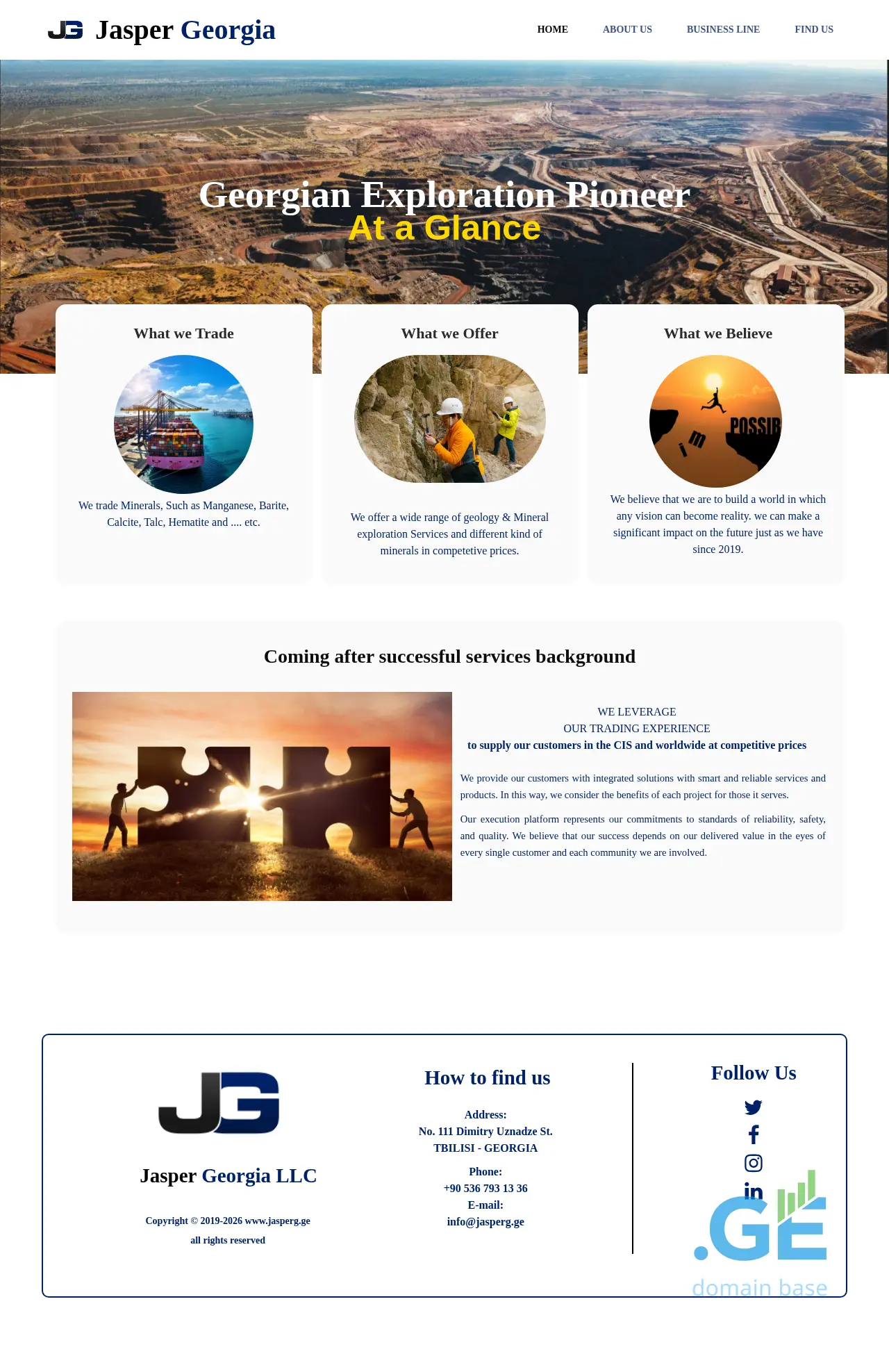 Screenshot of the site jasperg.ge
