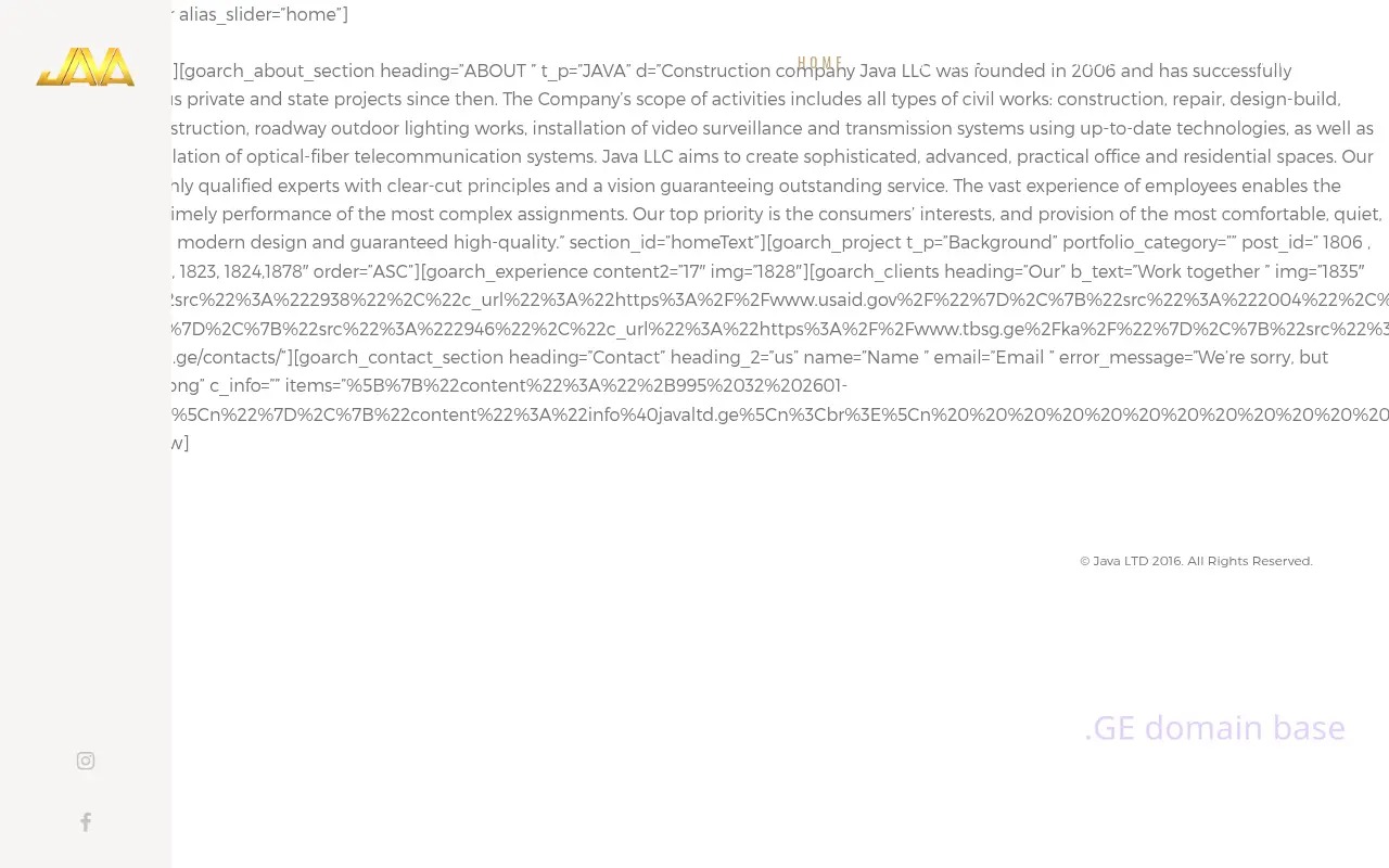 Screenshot of the site javaltd.ge