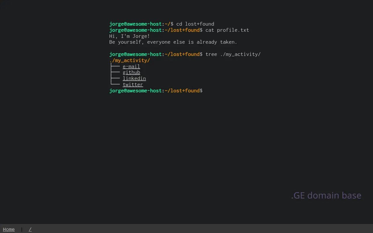 Screenshot of the site jor.ge