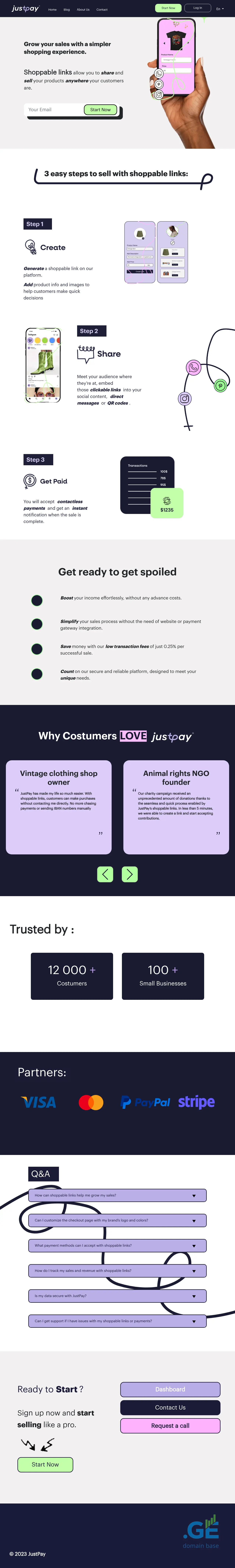 Screenshot of the site justpay.ge