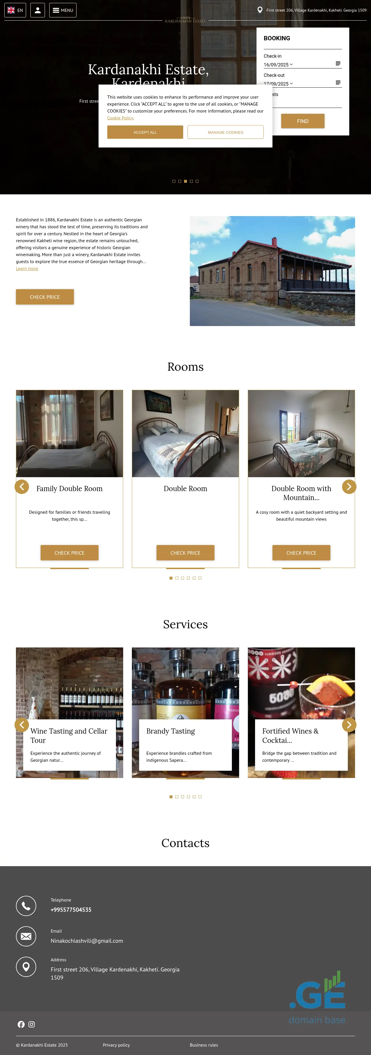 Screenshot of the site kardanakhiestate.ge