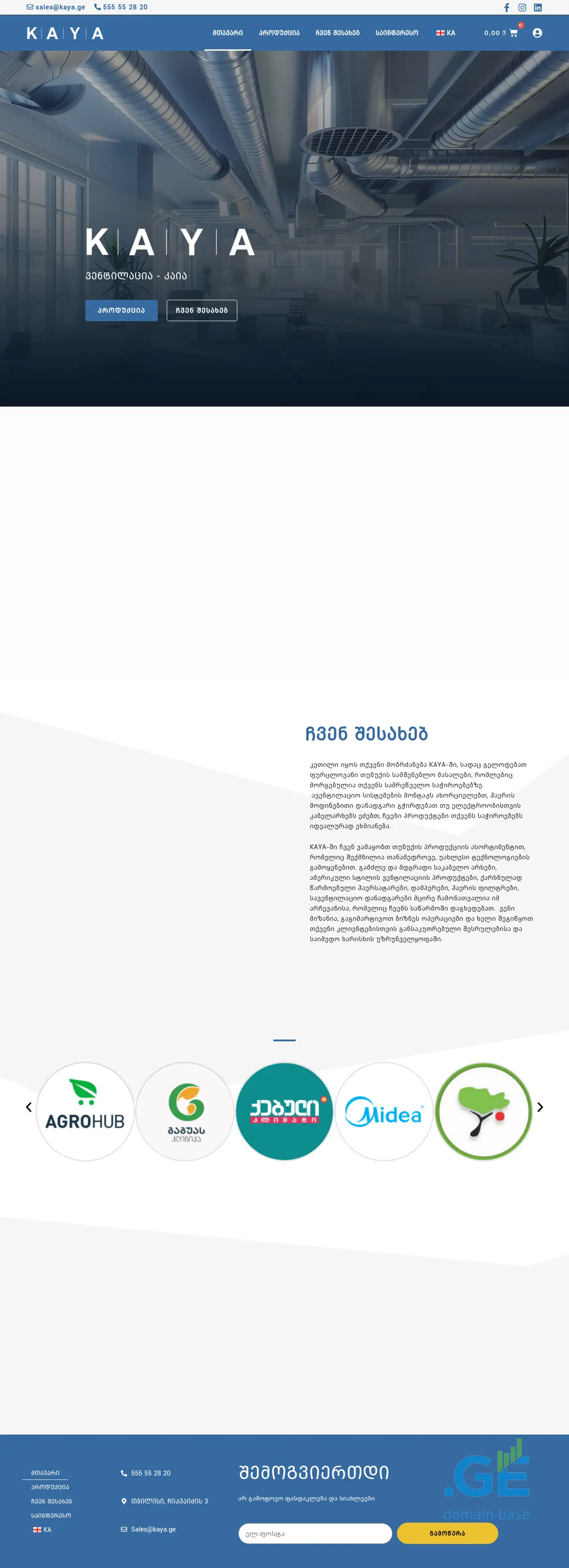Screenshot of the site kaya.ge