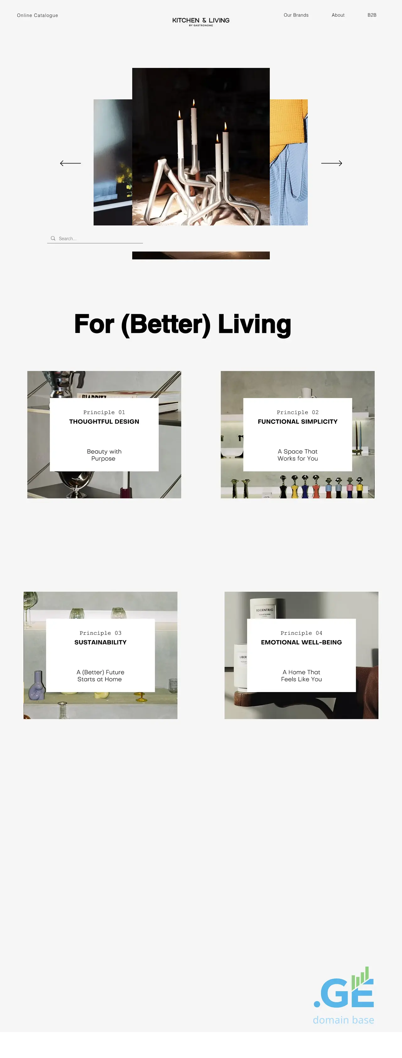 Screenshot of the site kitchenandliving.ge