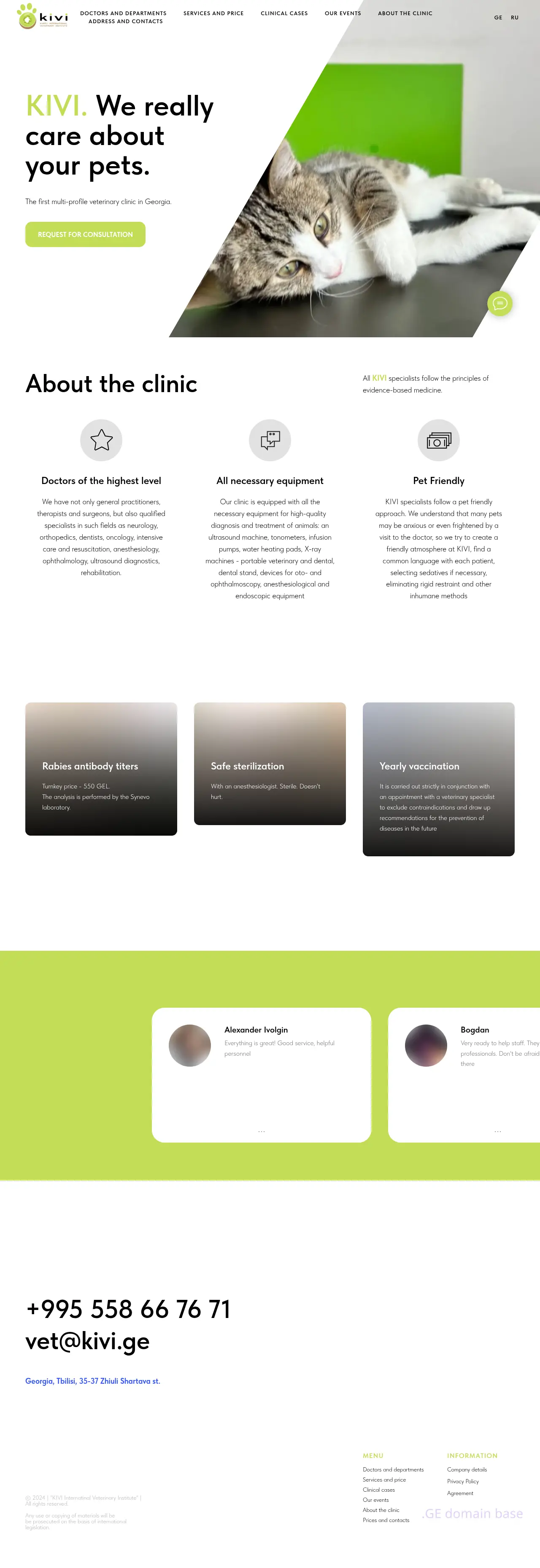 Screenshot of the site kivi.ge