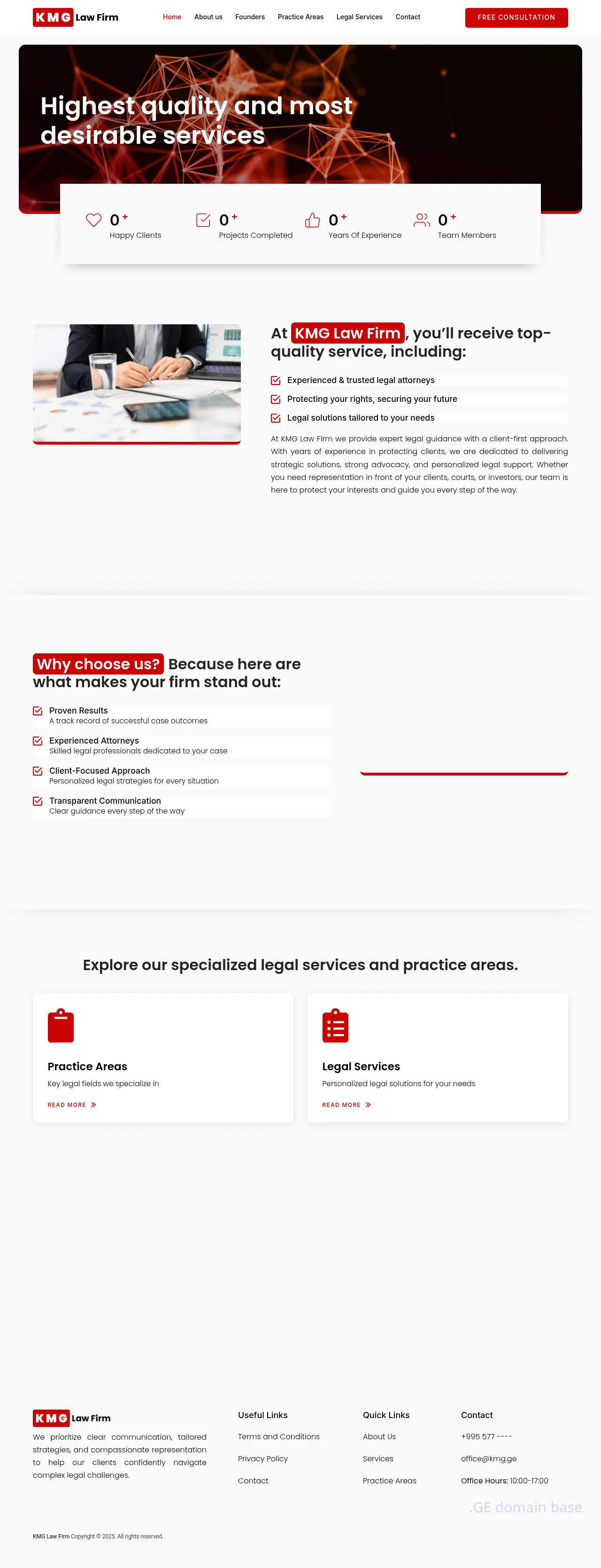 Screenshot of the site kmg.ge