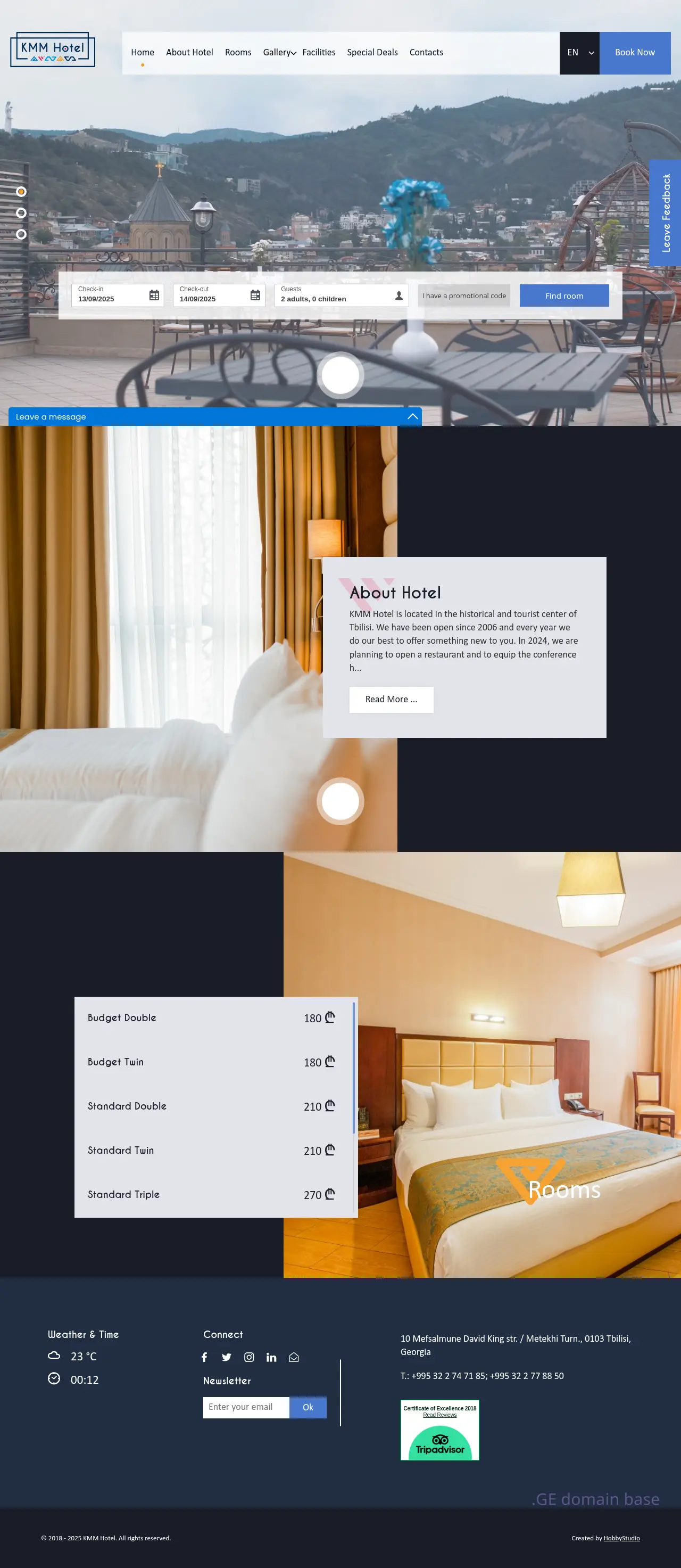 Screenshot of the site kmm.ge