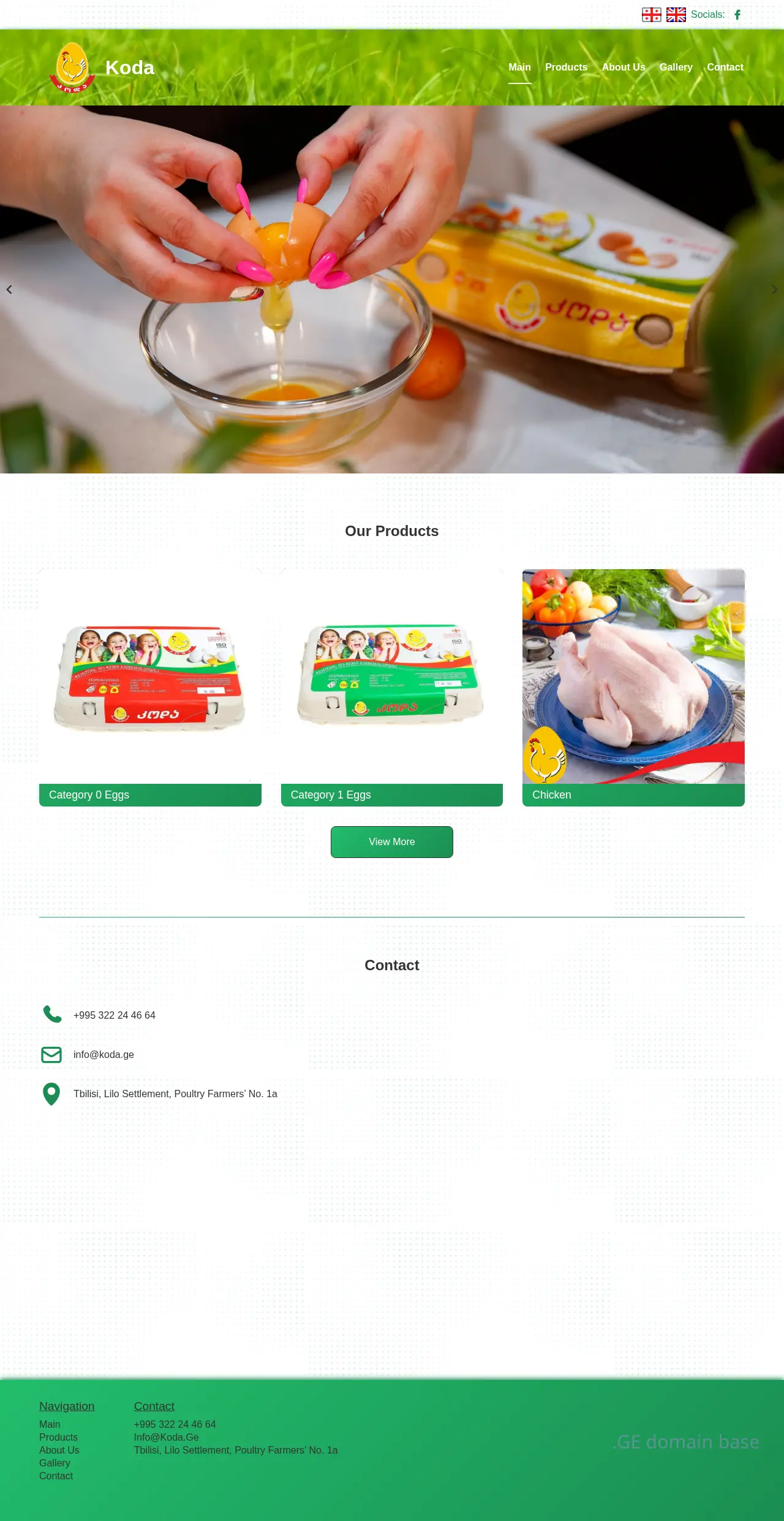 Screenshot of the site koda.ge