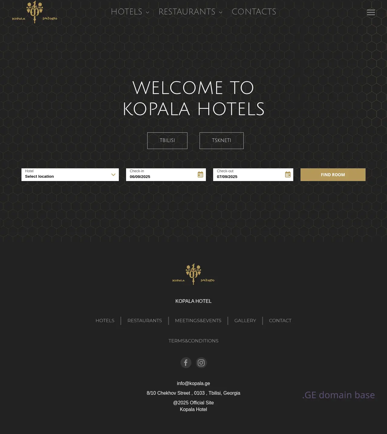 Screenshot of the site kopala.ge