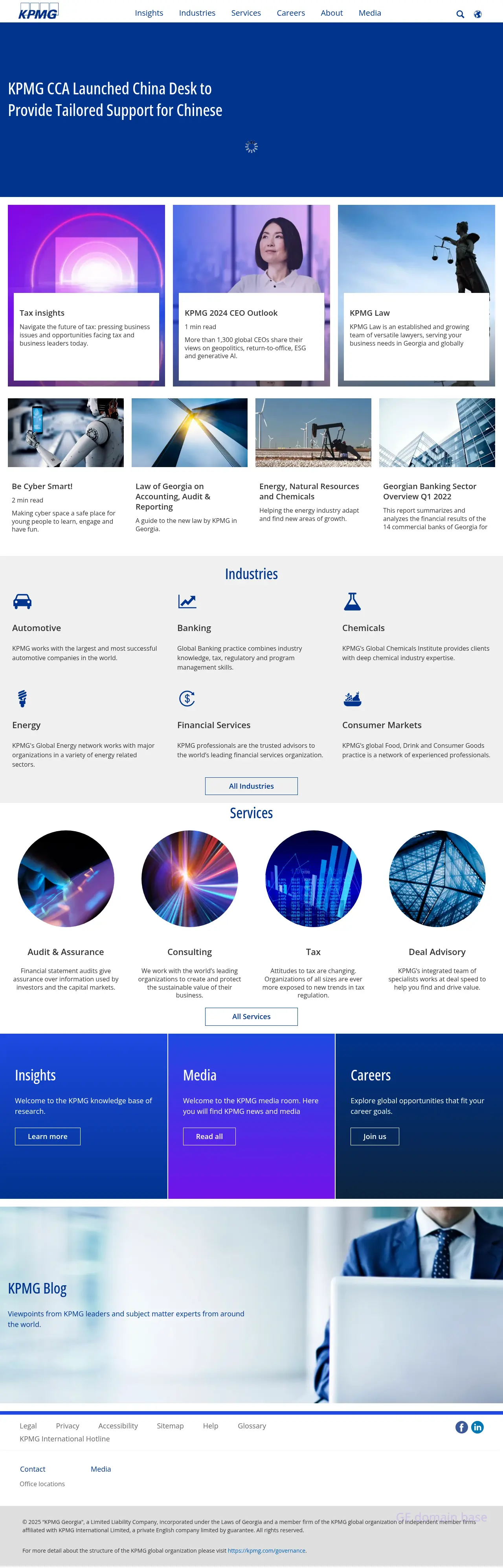Screenshot of the site kpmg.ge