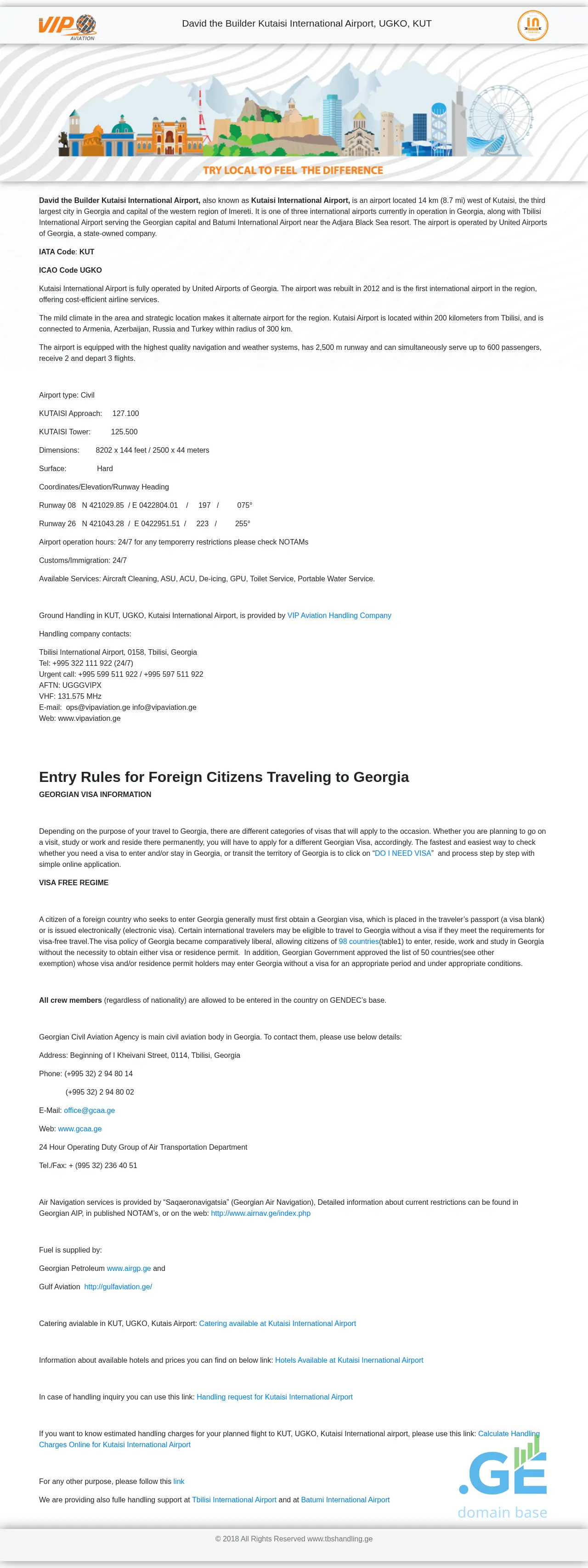 Screenshot of the site kuthandling.ge