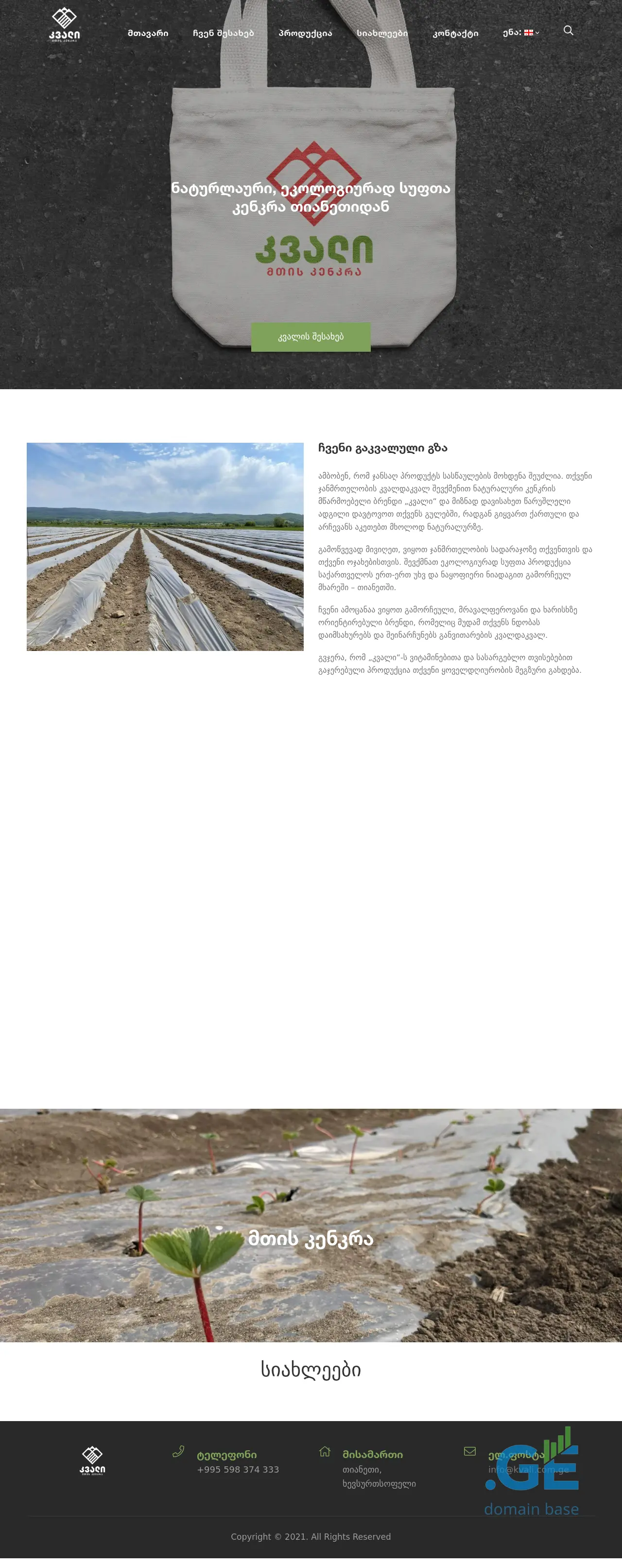 Screenshot of the site kvali.com.ge