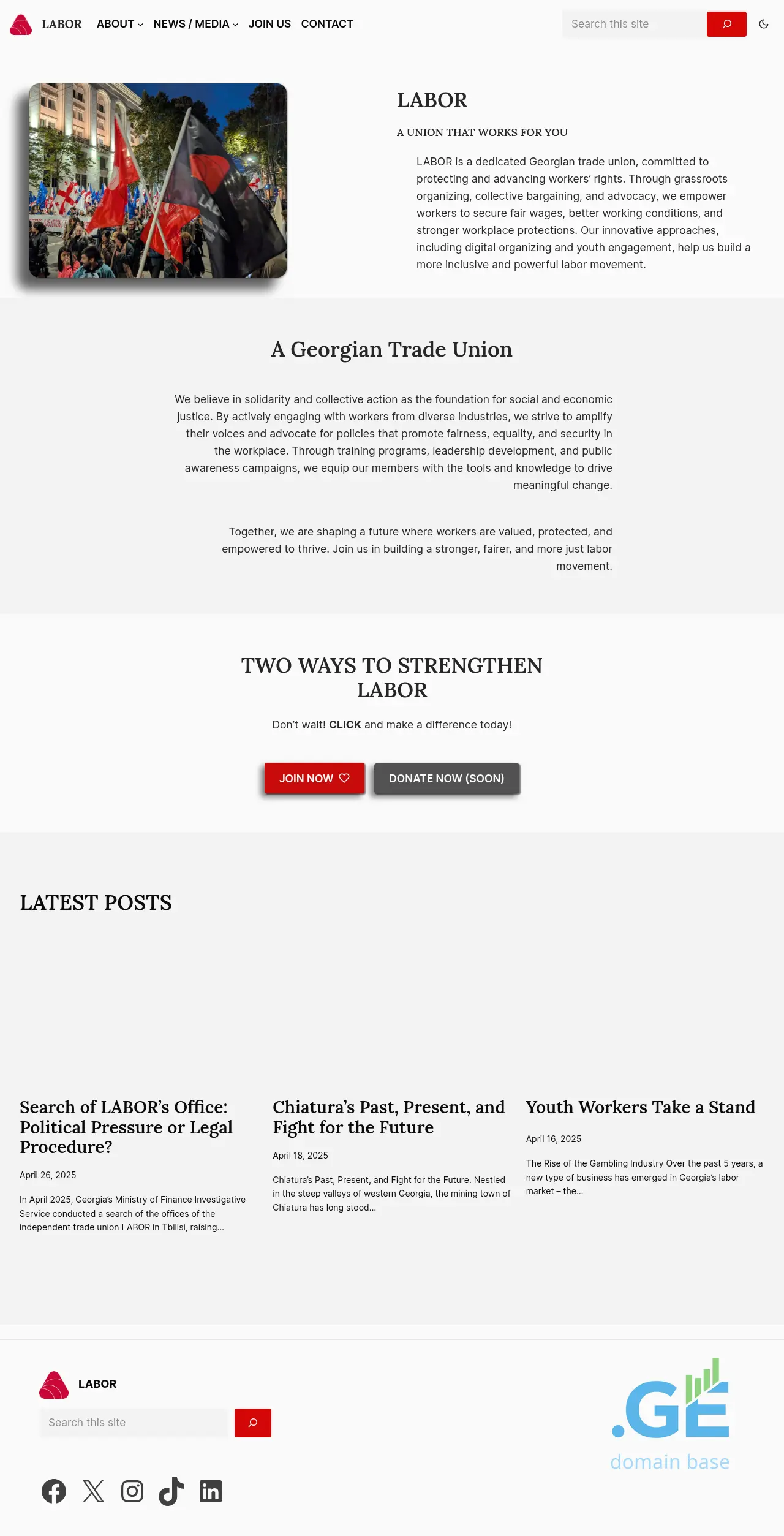 Screenshot of the site labor.ge