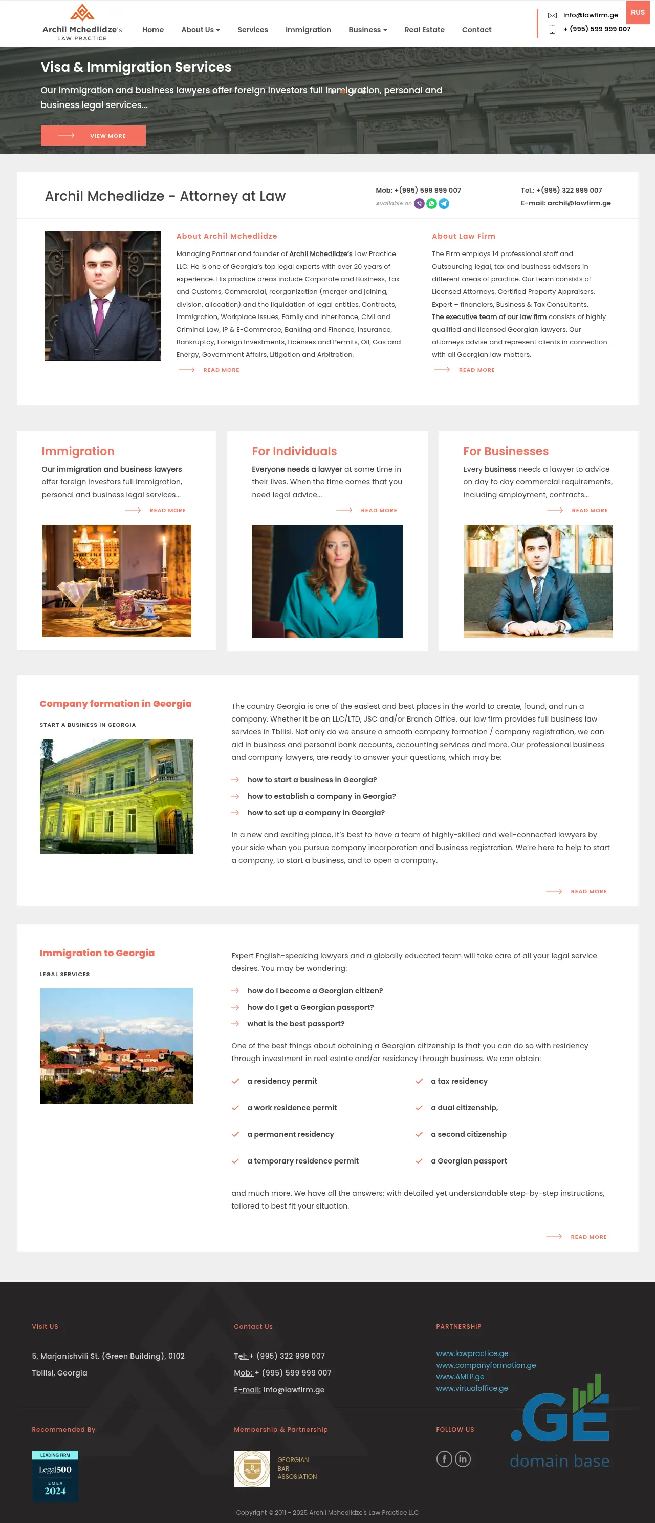 Screenshot of the site lawfirm.ge
