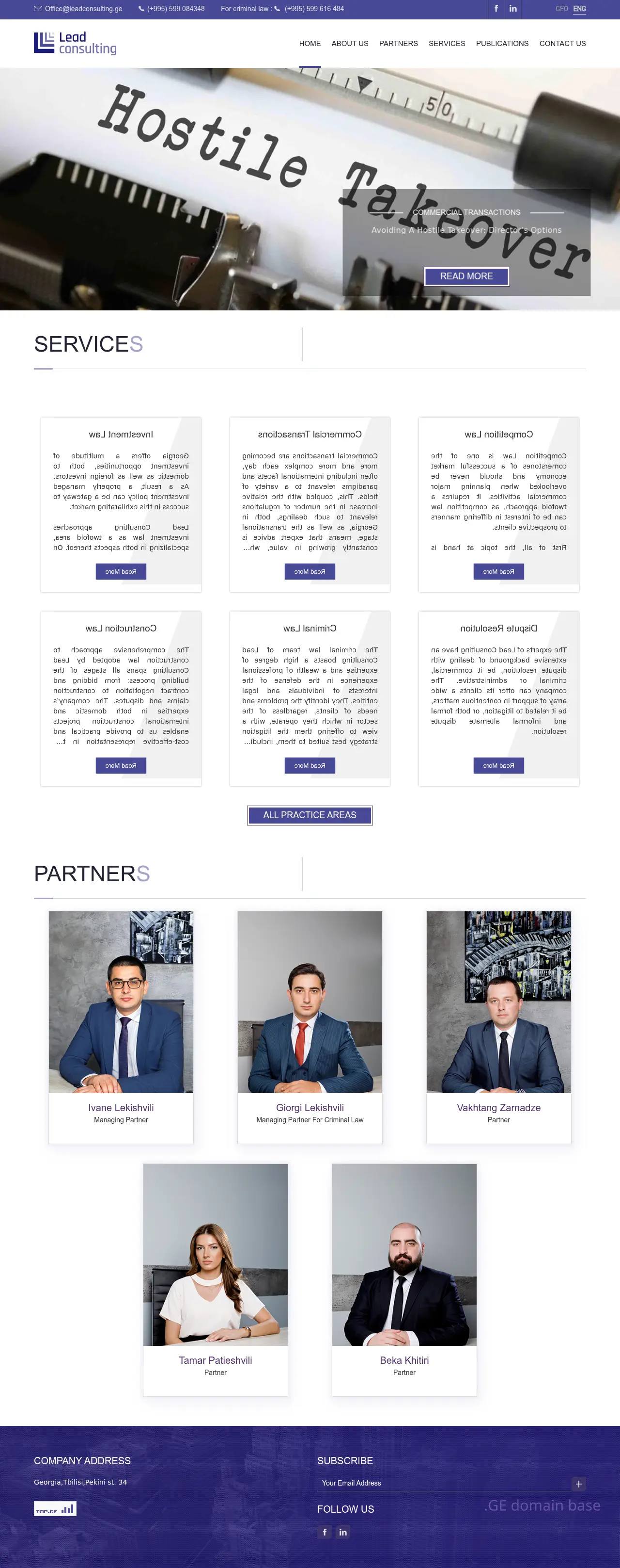 Screenshot of the site leadconsulting.ge
