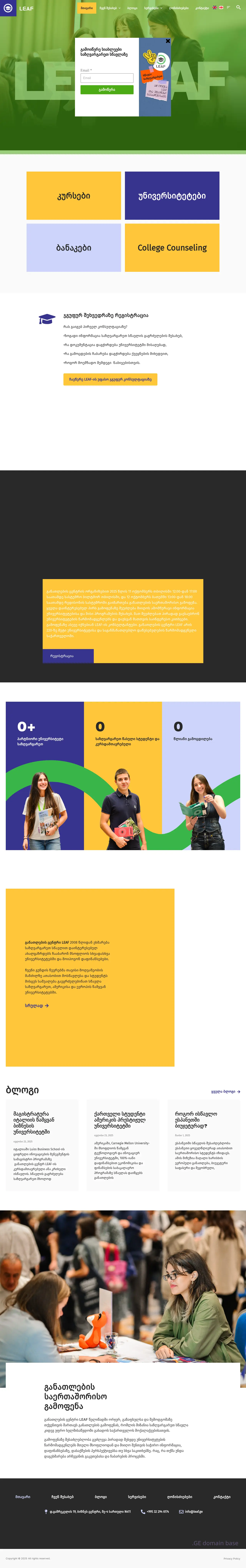 Screenshot of the site leaf.ge