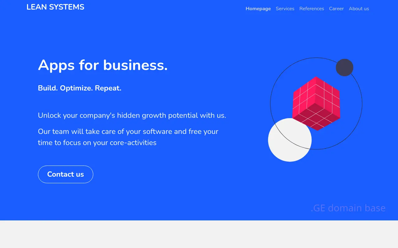 Screenshot of the site leansystems.ge
