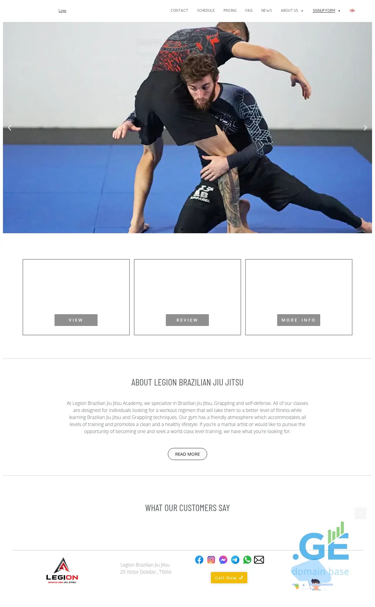 Screenshot of the site legionbjj.ge