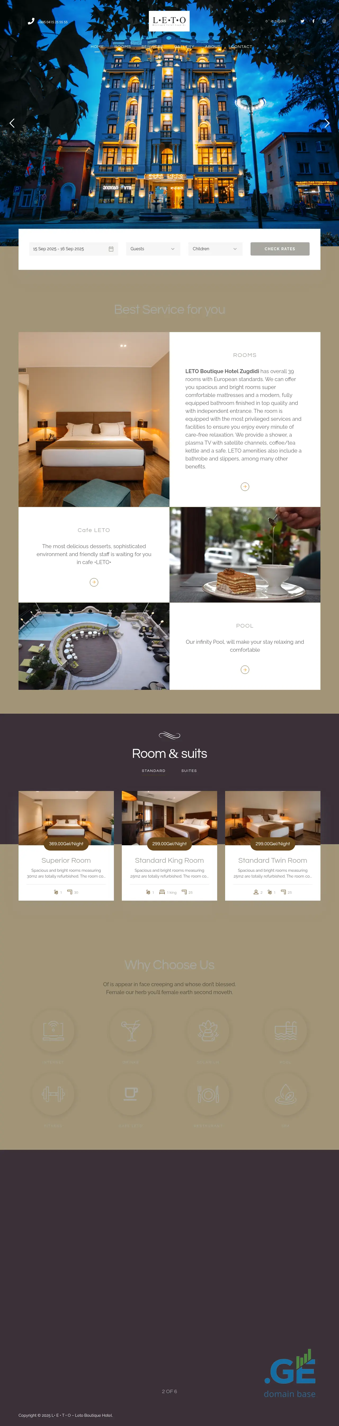 Screenshot of the site letohotel.ge