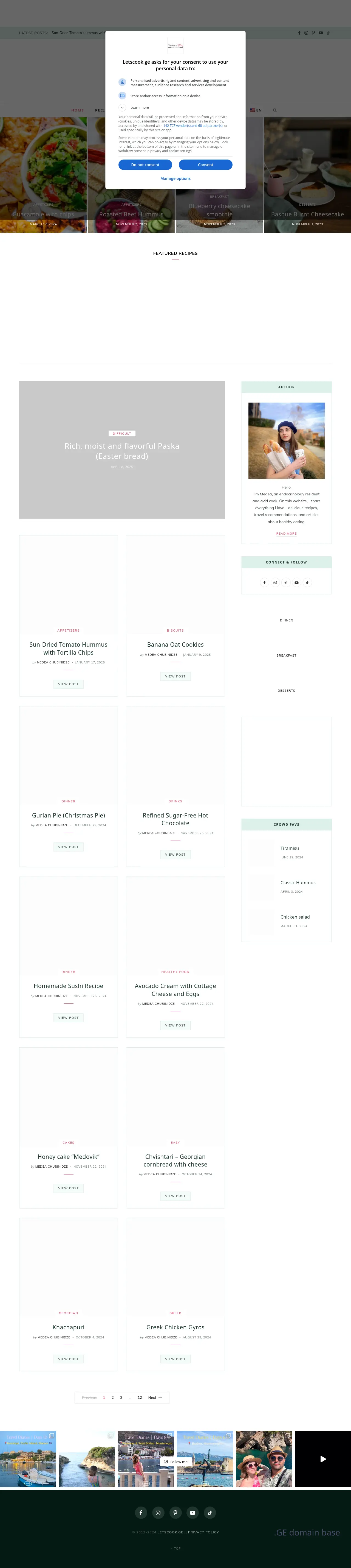 Screenshot of the site letscook.ge