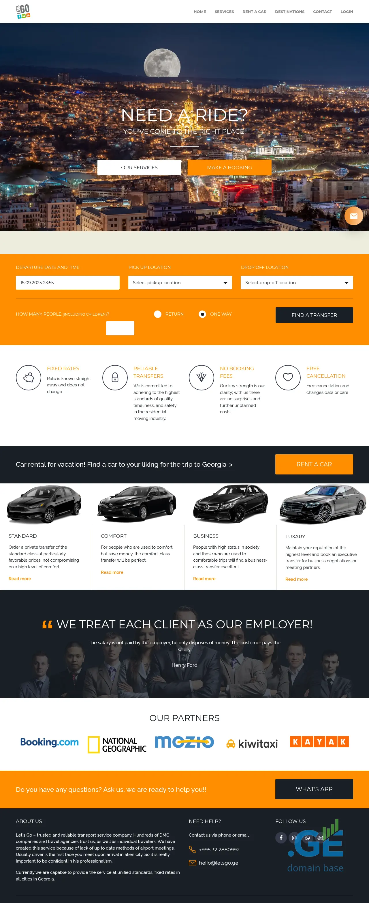Screenshot of the site letsgo.ge