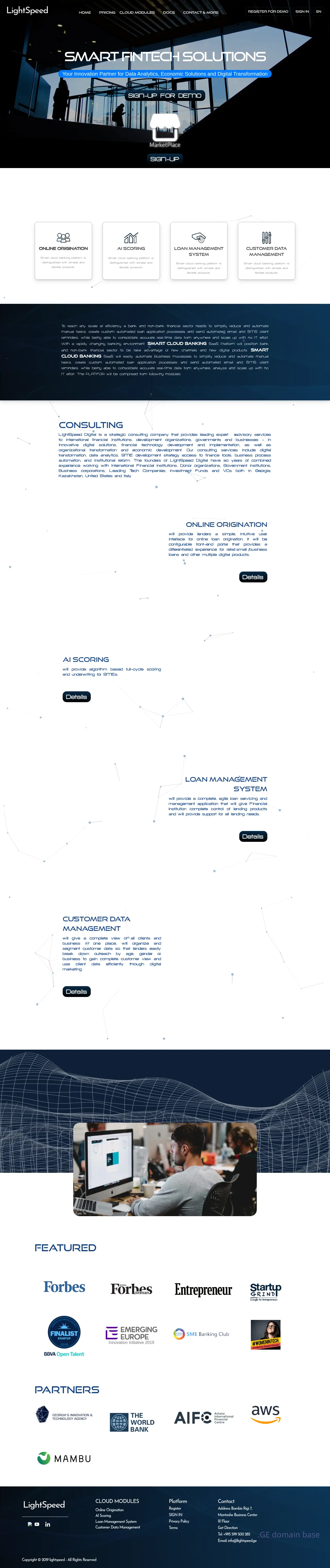 Screenshot of the site lightspeed.ge