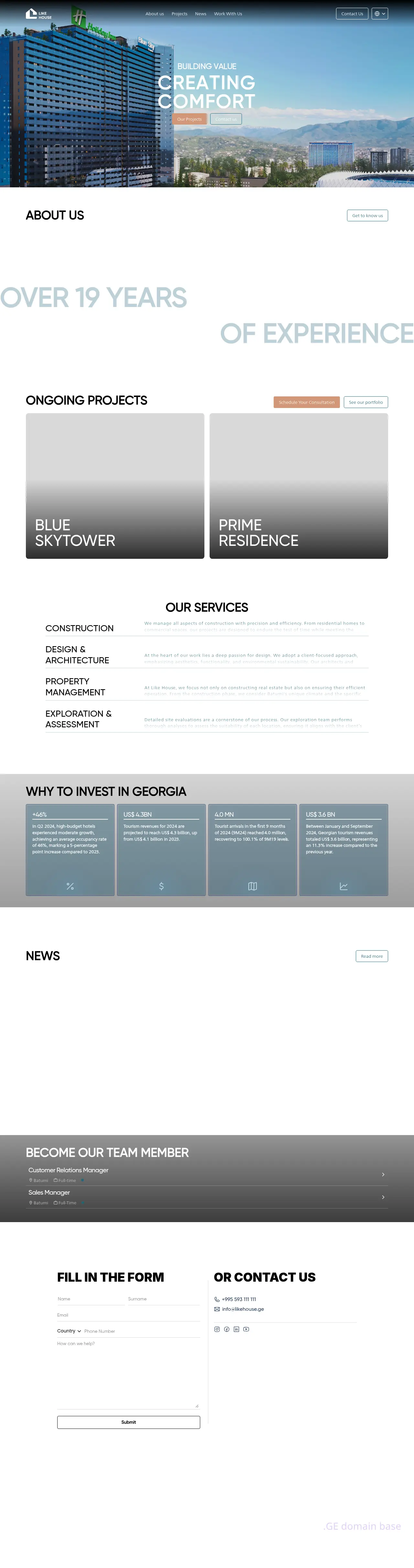 Screenshot of the site likehouse.ge