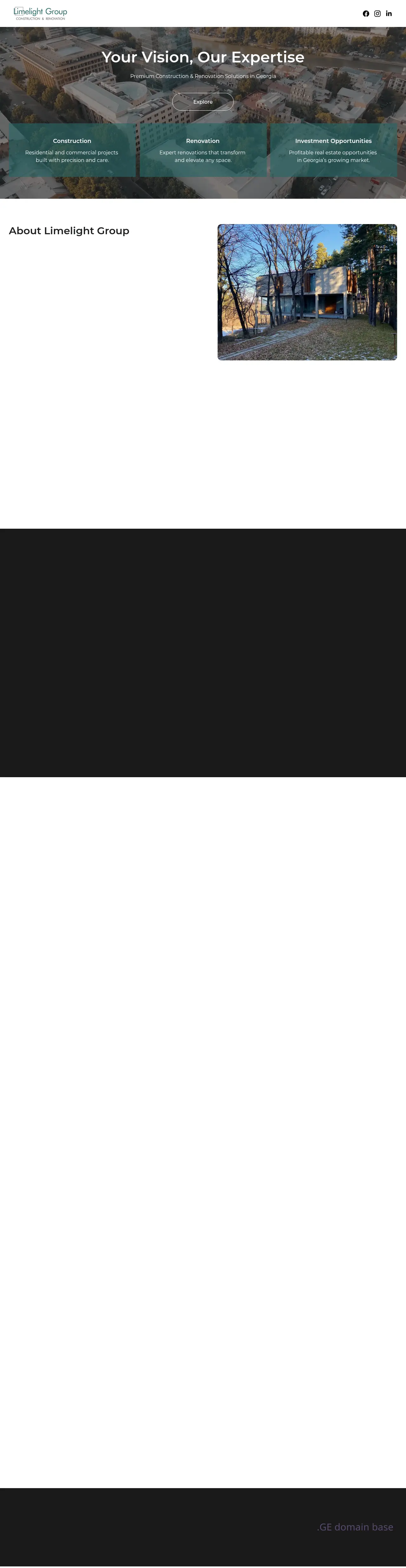 Screenshot of the site limelight.ge