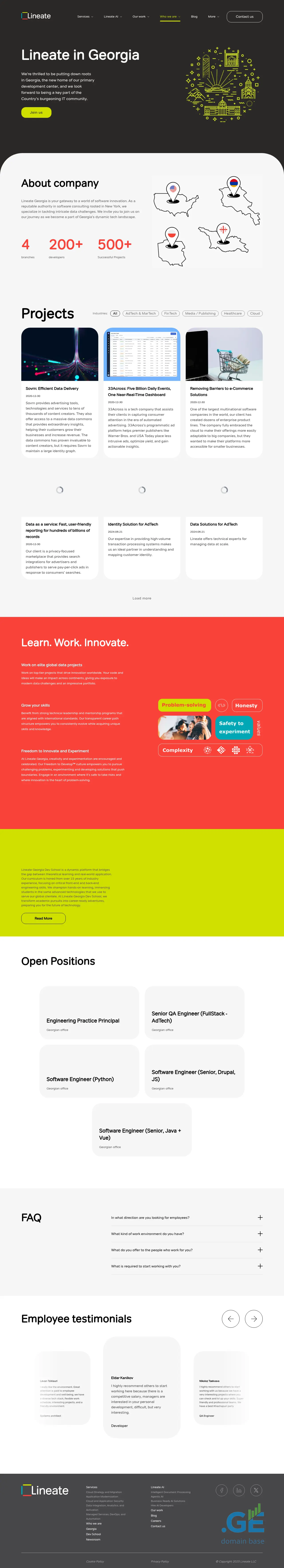 Screenshot of the site lineate.ge
