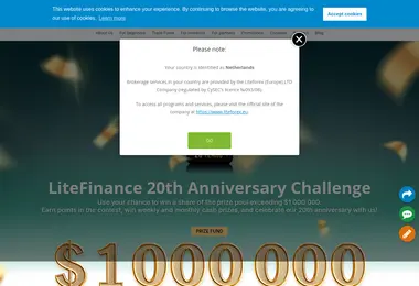 Screenshot of liteforex.ge