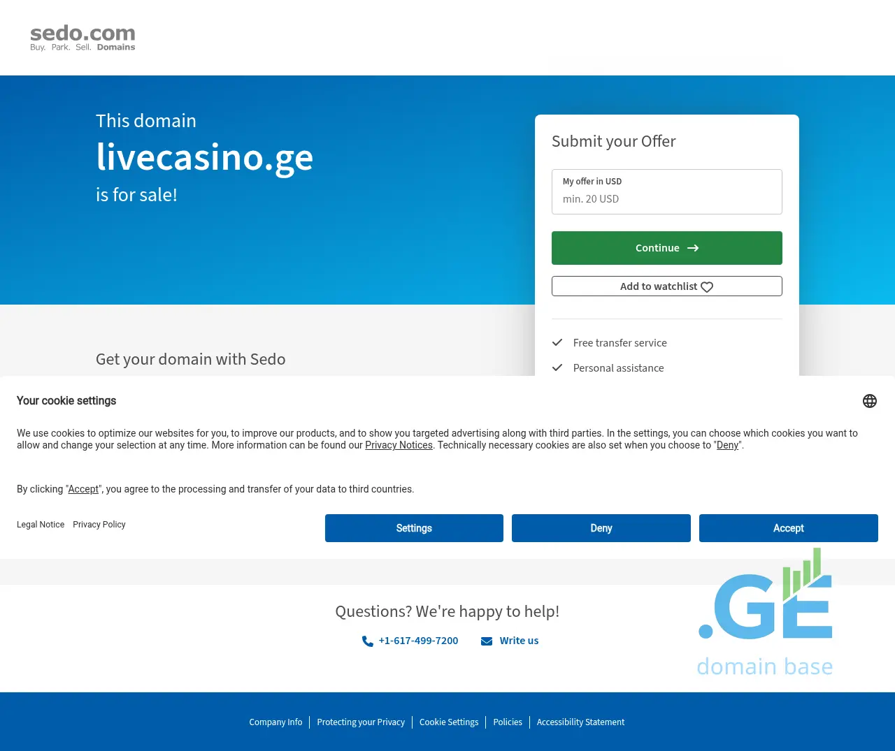Screenshot of the site livecasino.ge