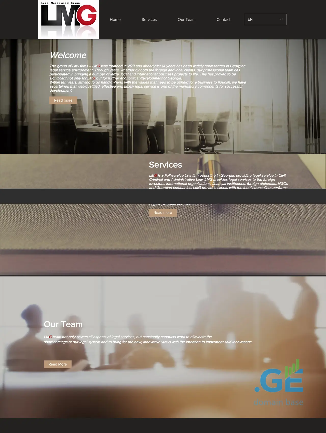 Screenshot of the site lmggroup.ge
