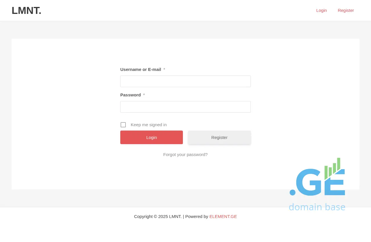 Screenshot of the site lmnt.ge