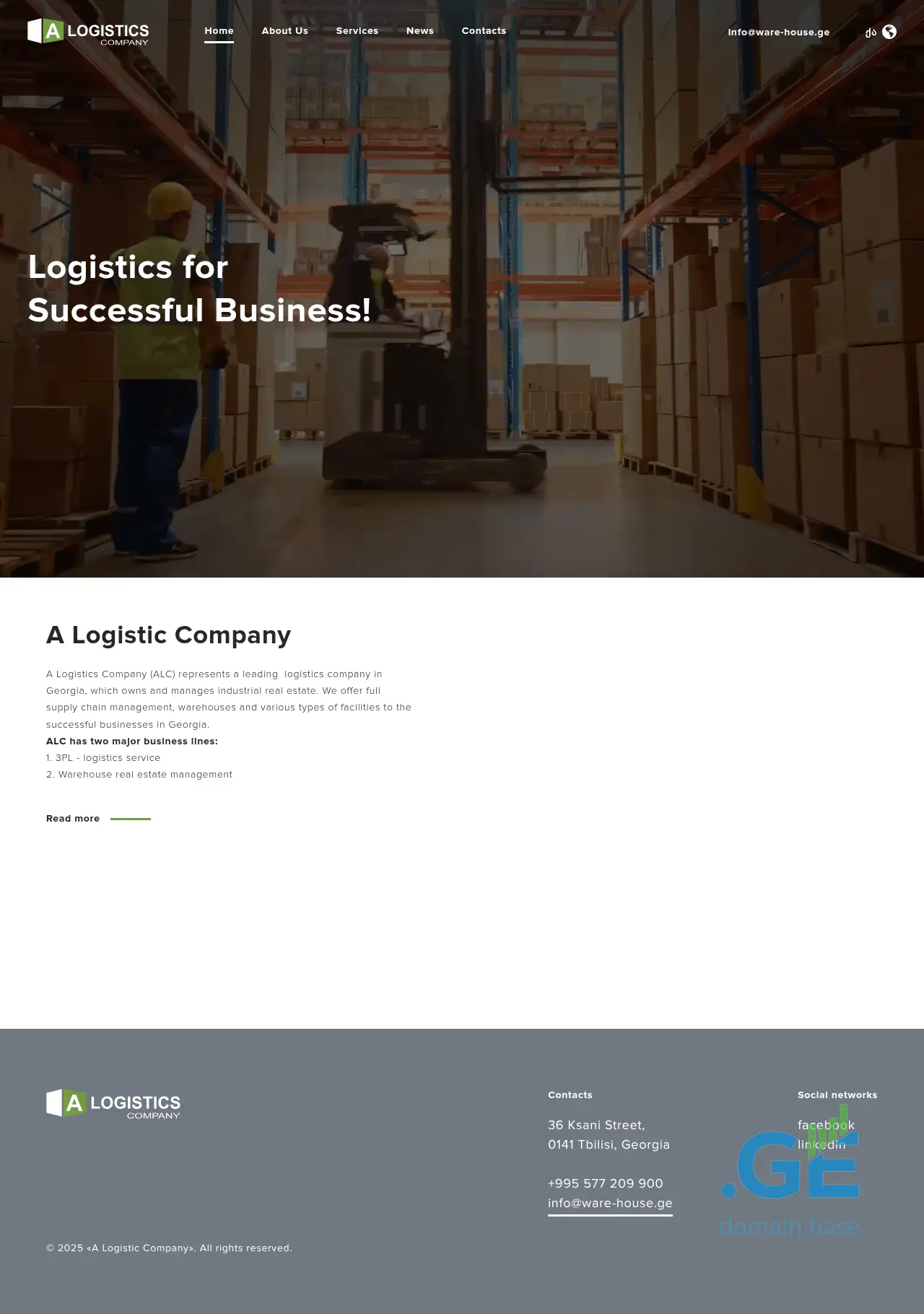 Screenshot of the site logistic.com.ge