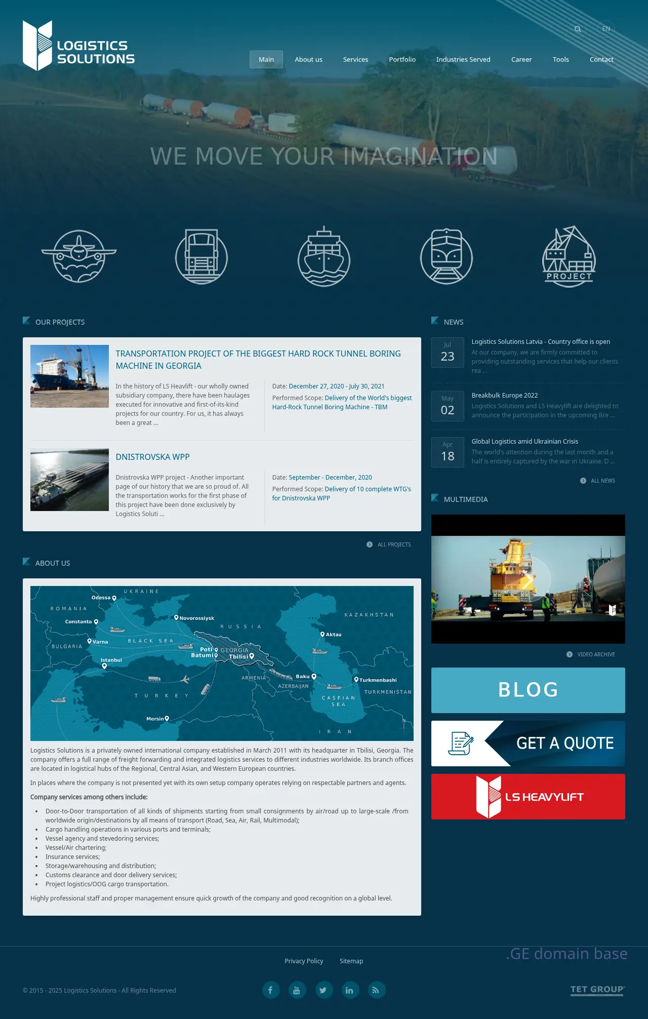 Screenshot of the site logisticssolutions.ge