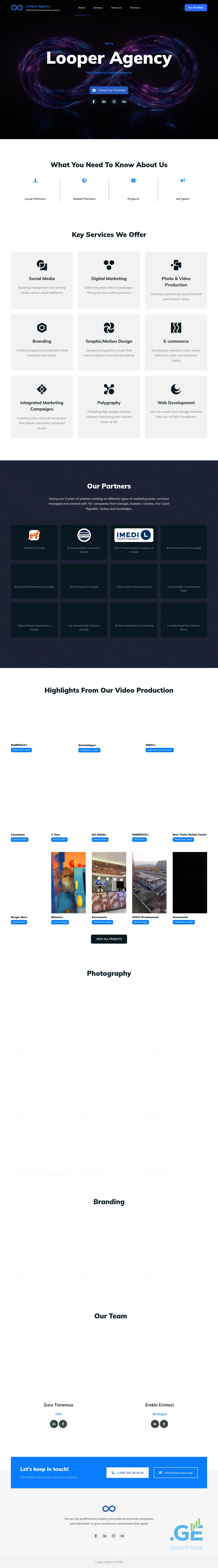 Screenshot of the site looperagency.ge