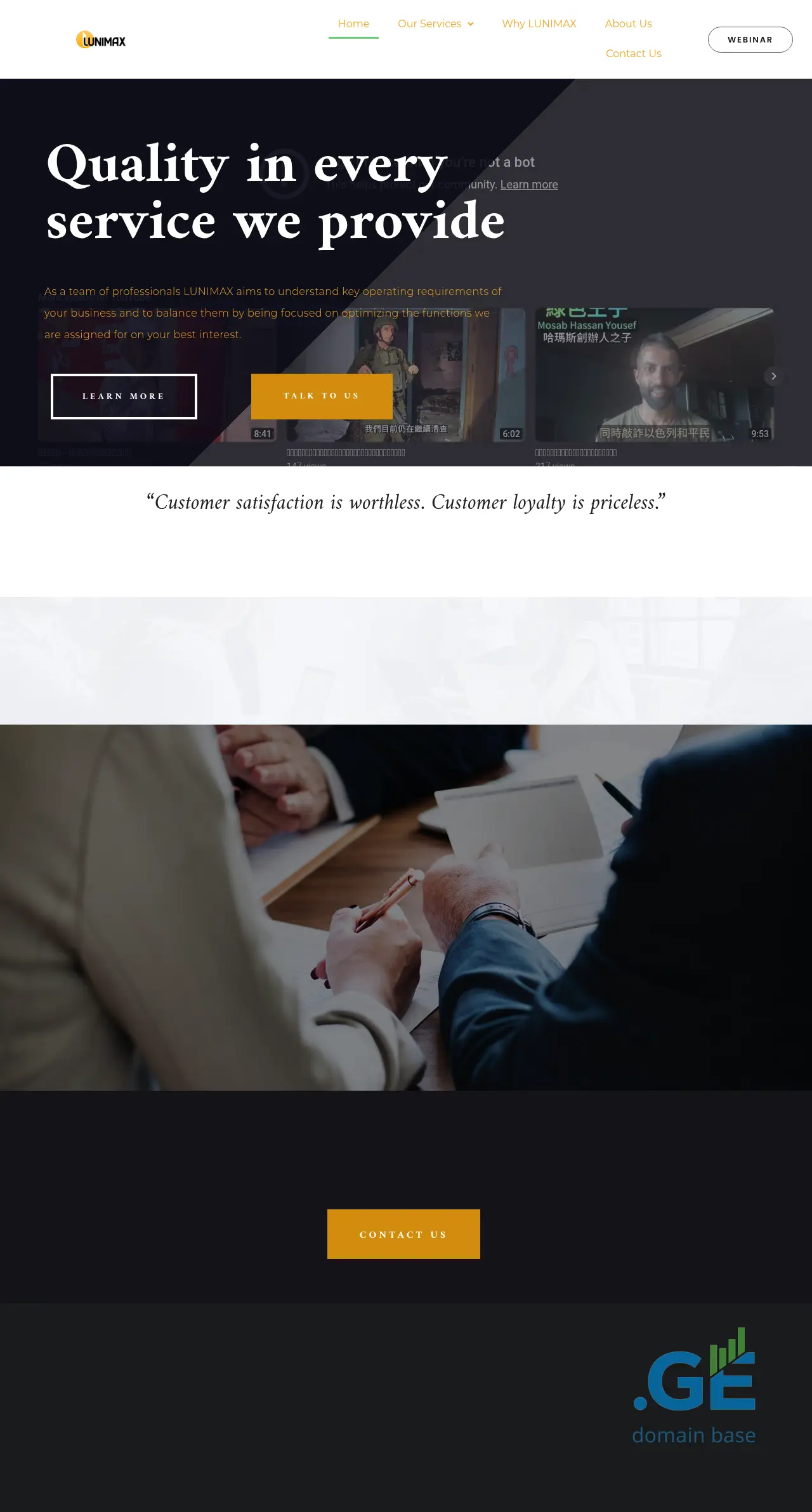 Screenshot of the site lunimax.ge