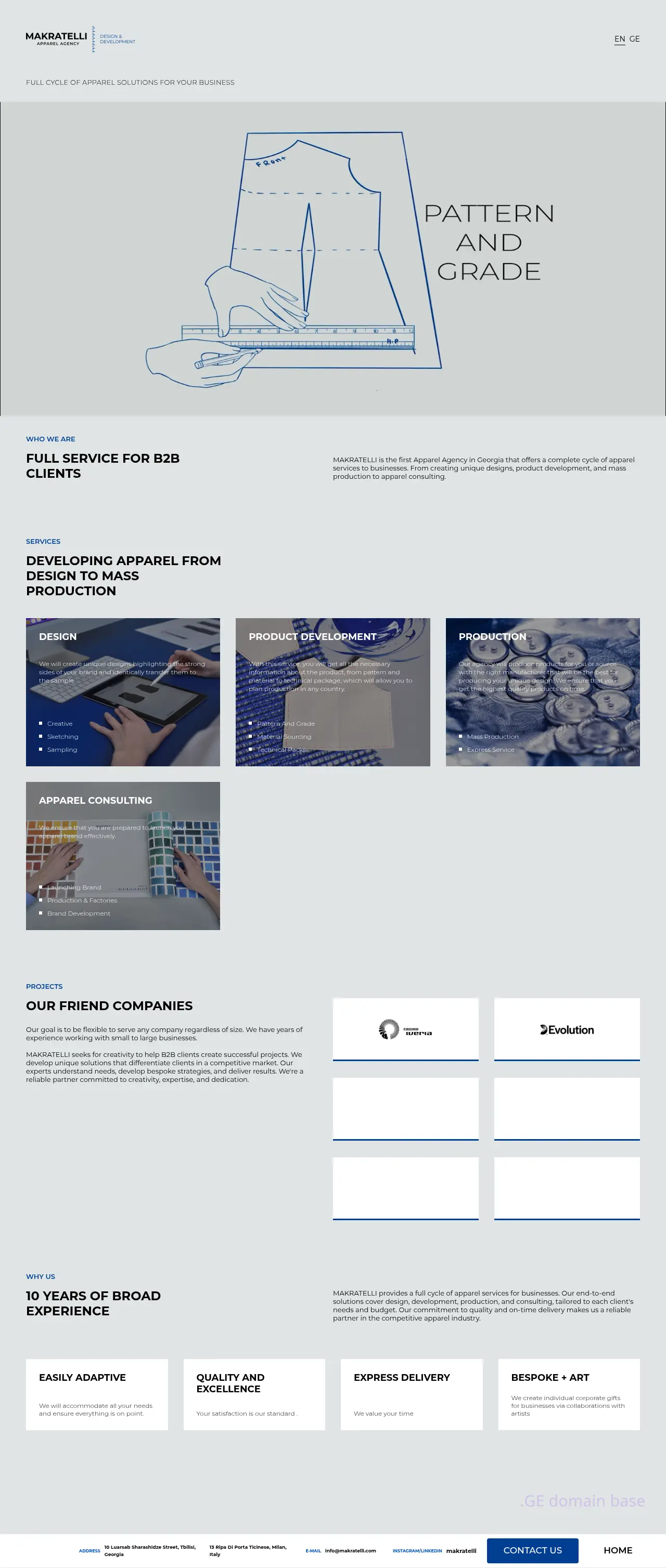 Screenshot of the site makratelli.ge
