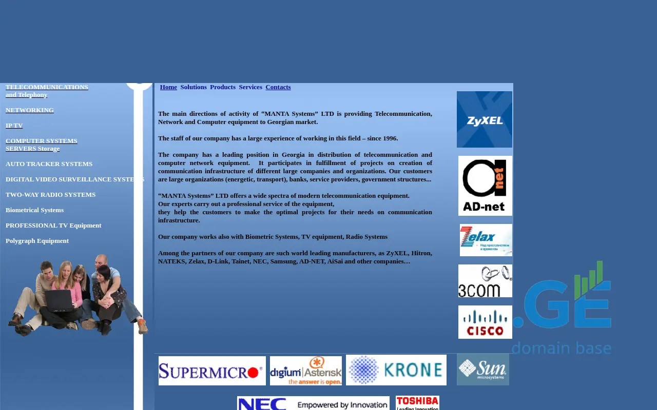 Screenshot of the site mantasystems.ge