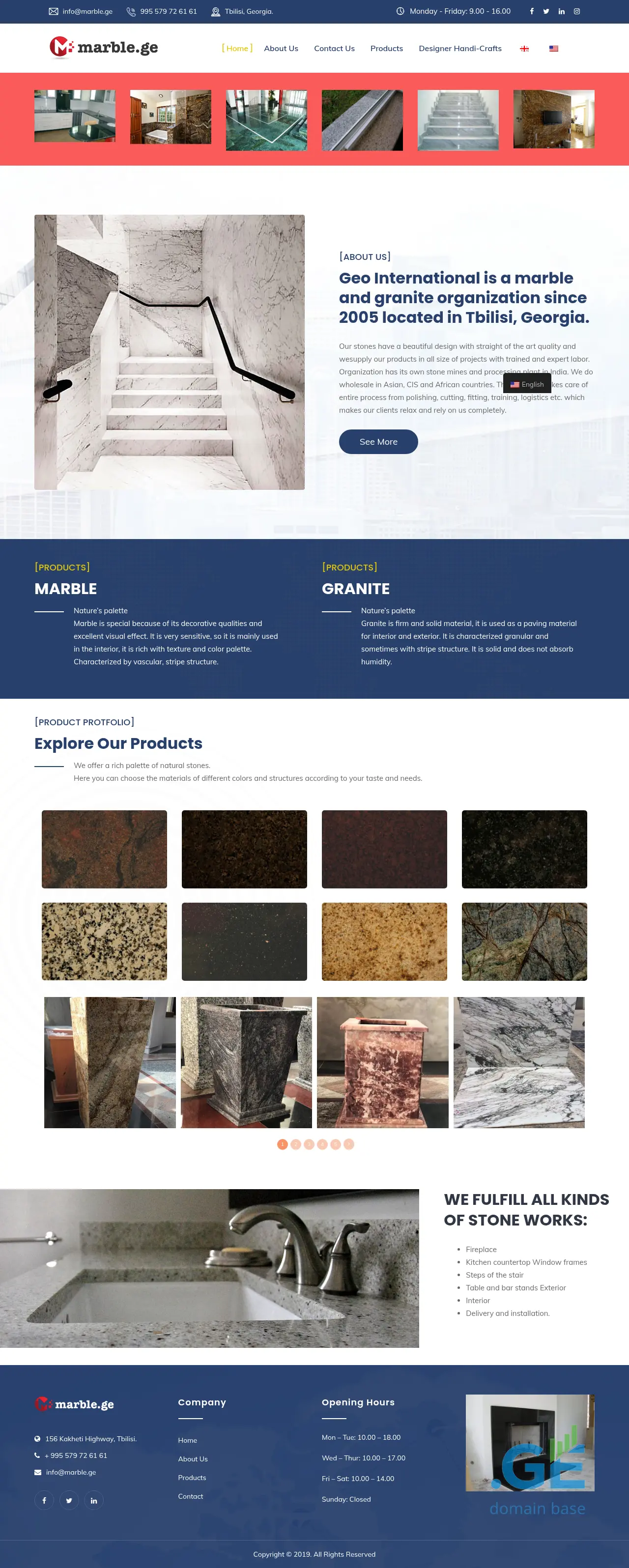 Screenshot of the site marble.ge