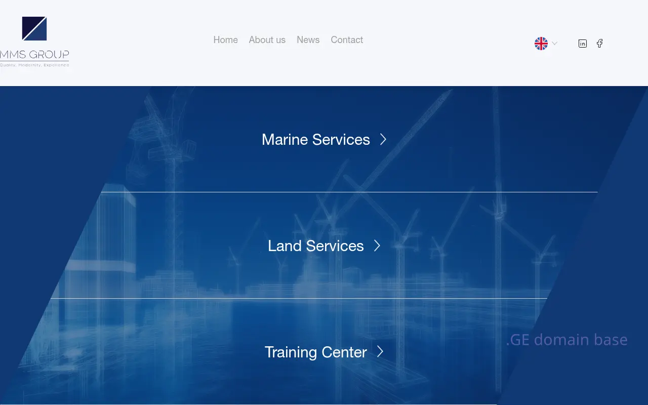 Screenshot of the site marinems.ge
