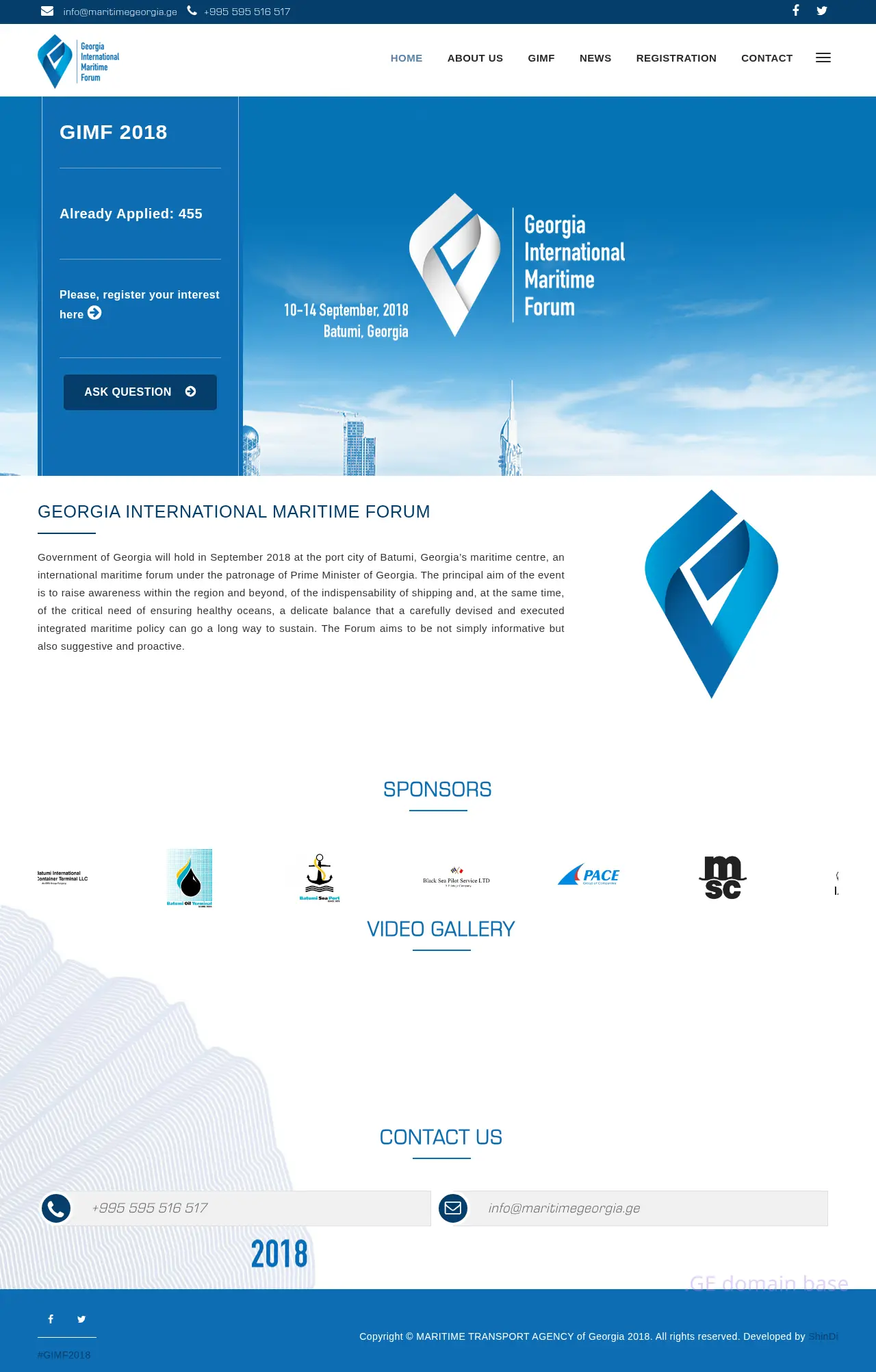Screenshot of the site maritimegeorgia.ge