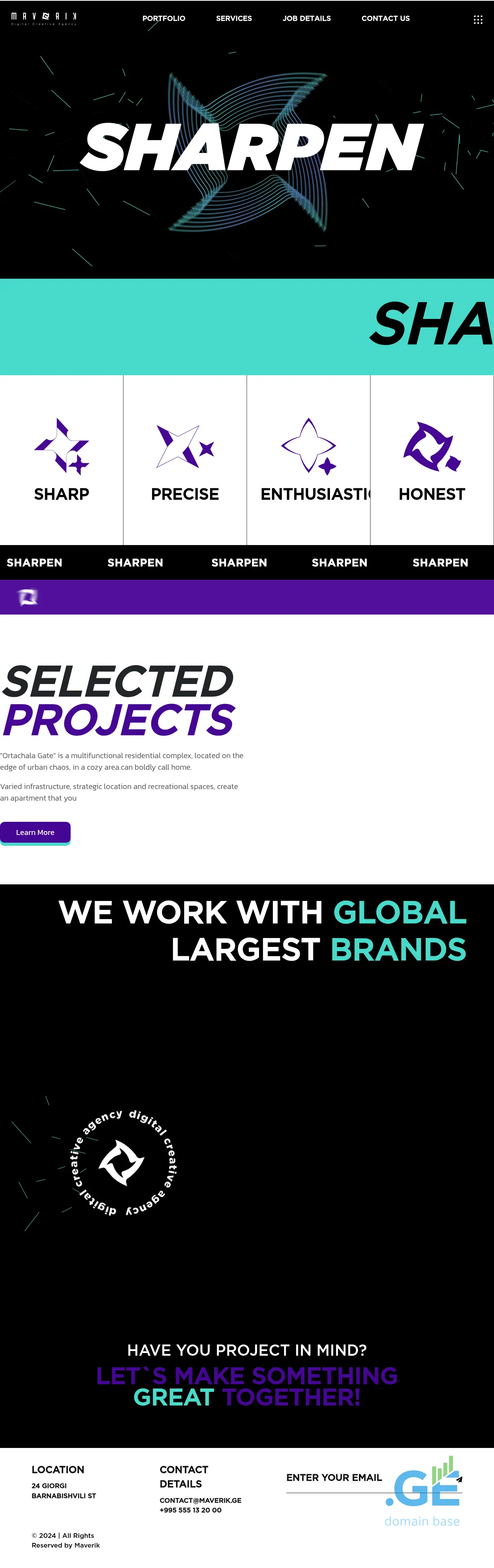 Screenshot of the site maverik.ge