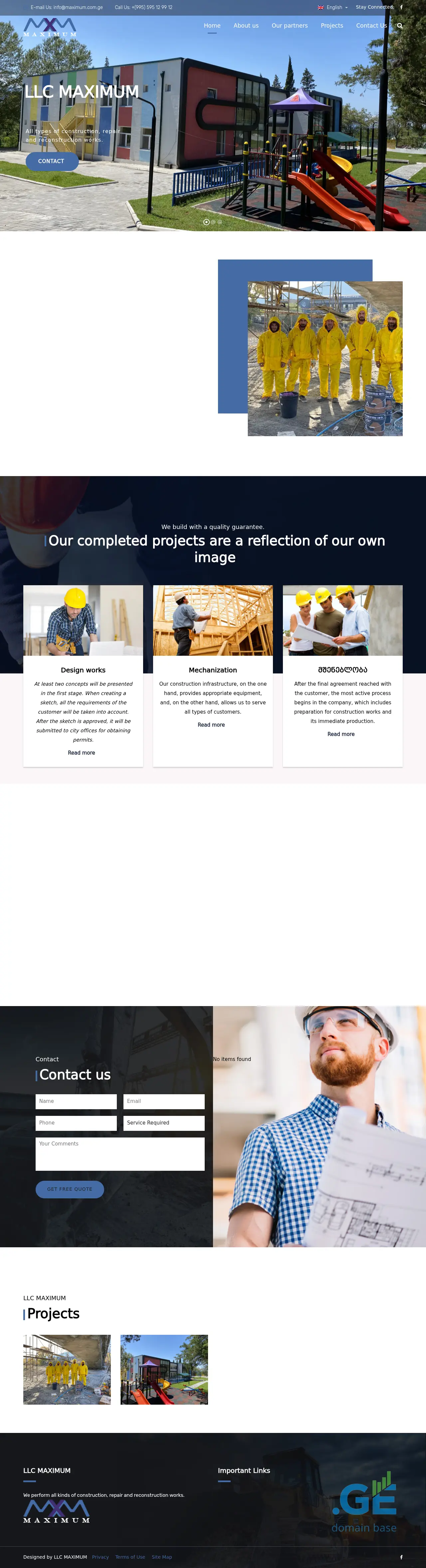 Screenshot of the site maximum.com.ge