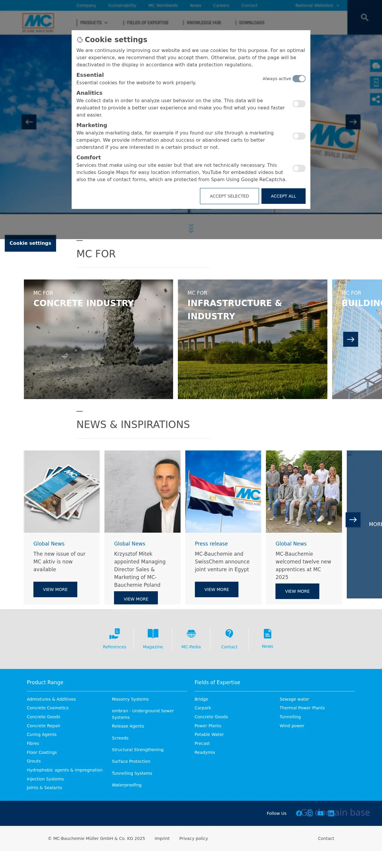 Screenshot of the site mc-bauchemie.ge