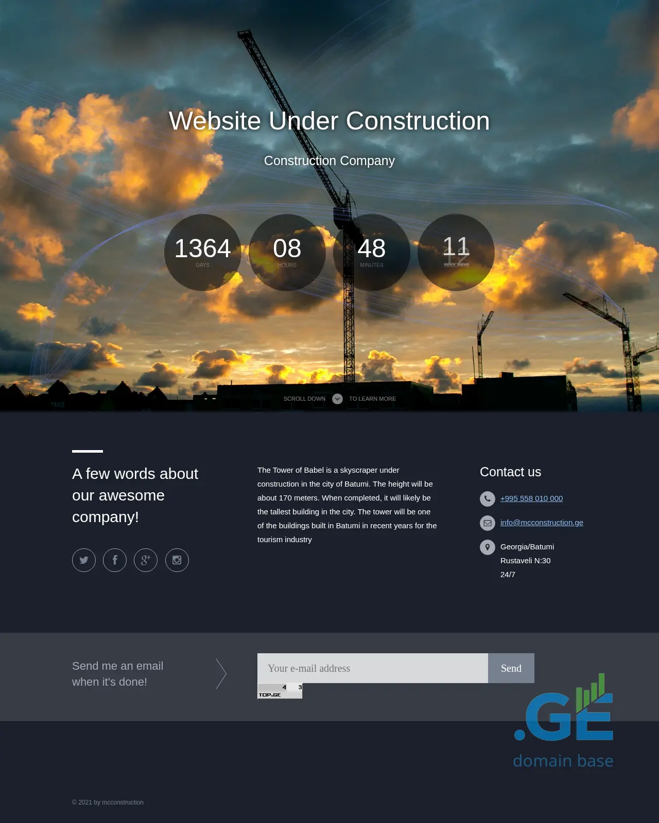 Screenshot of the site mcconstruction.ge