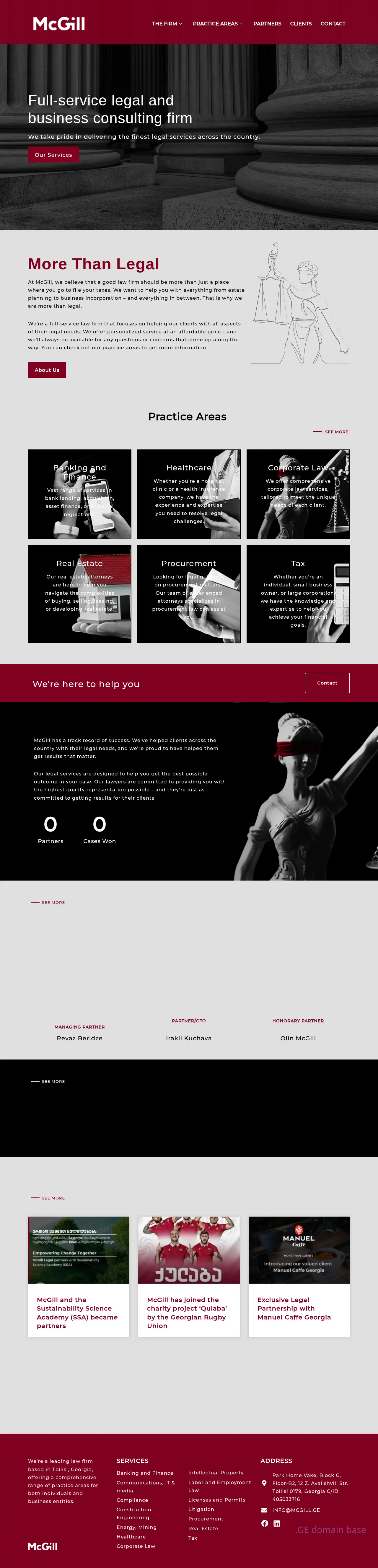 Screenshot of the site mcgill.ge