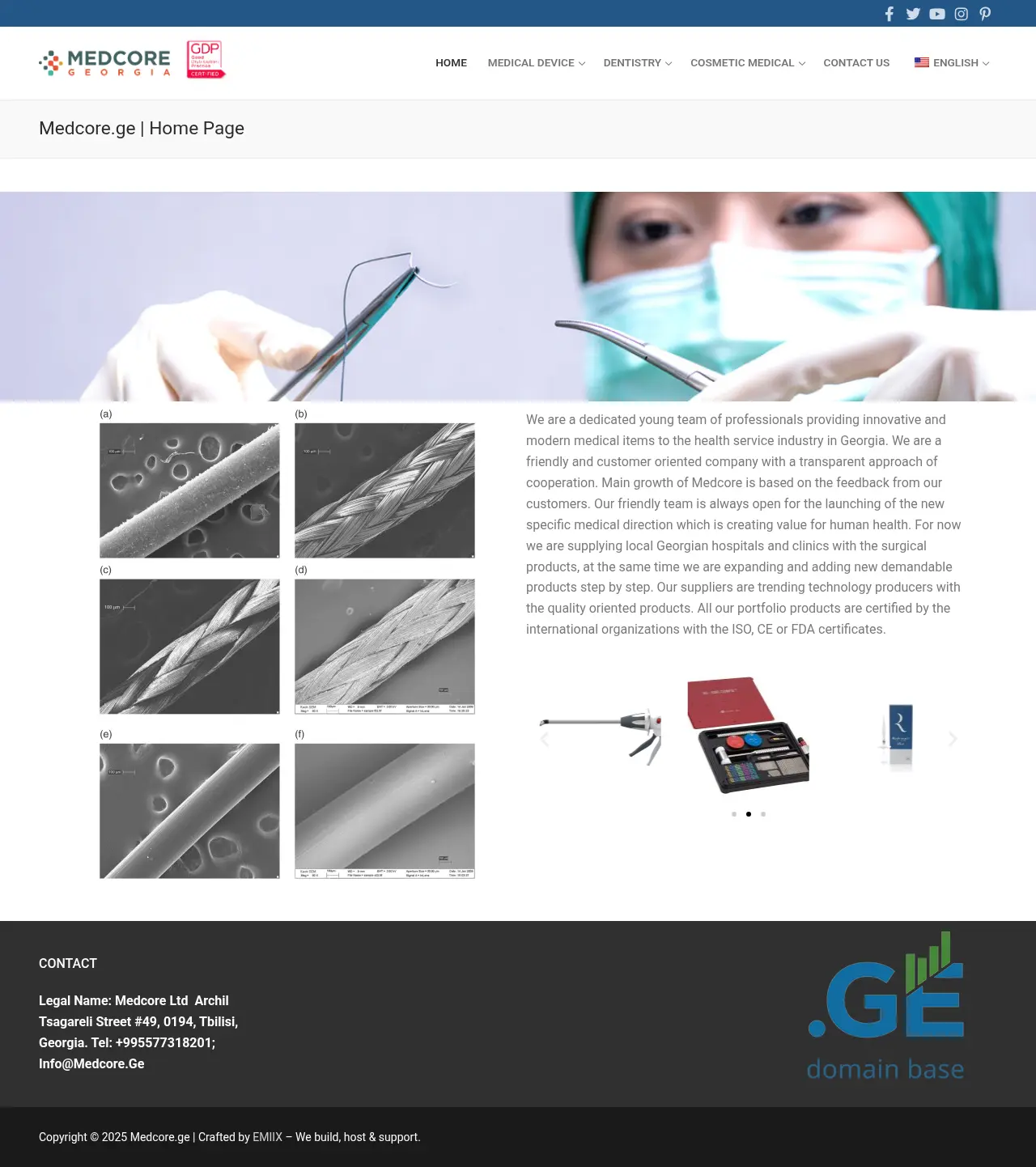 Screenshot of the site medcore.ge