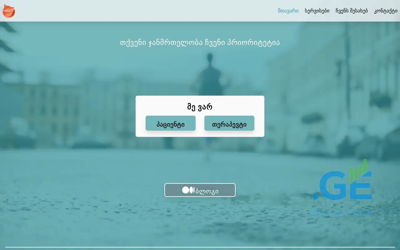Screenshot of the site medfox.ge