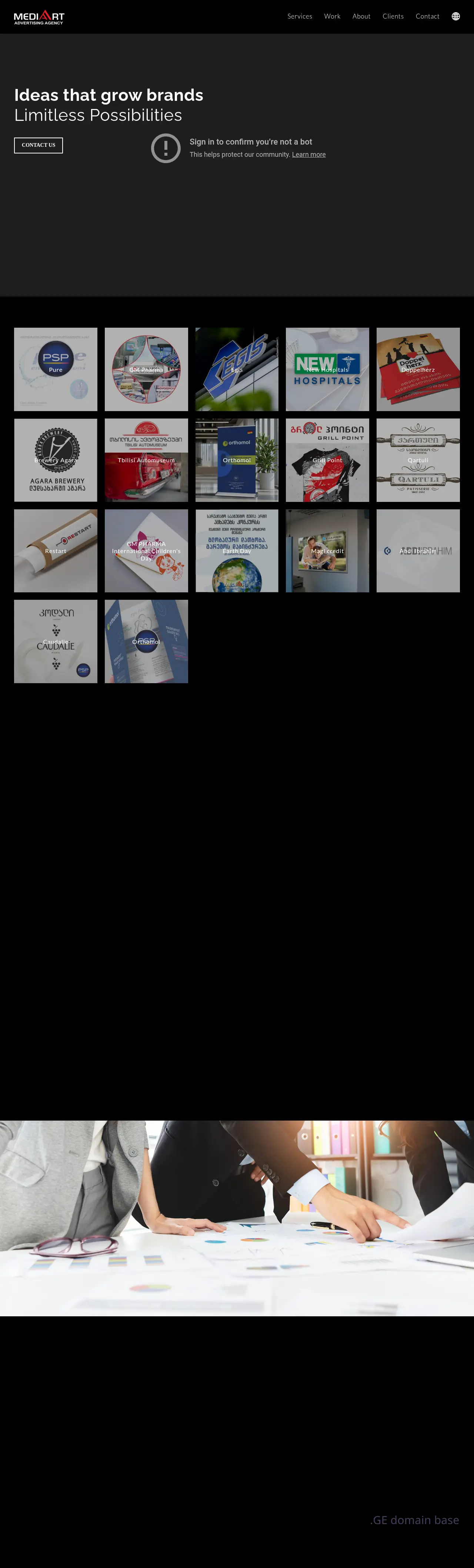 Screenshot of the site mediaart.ge