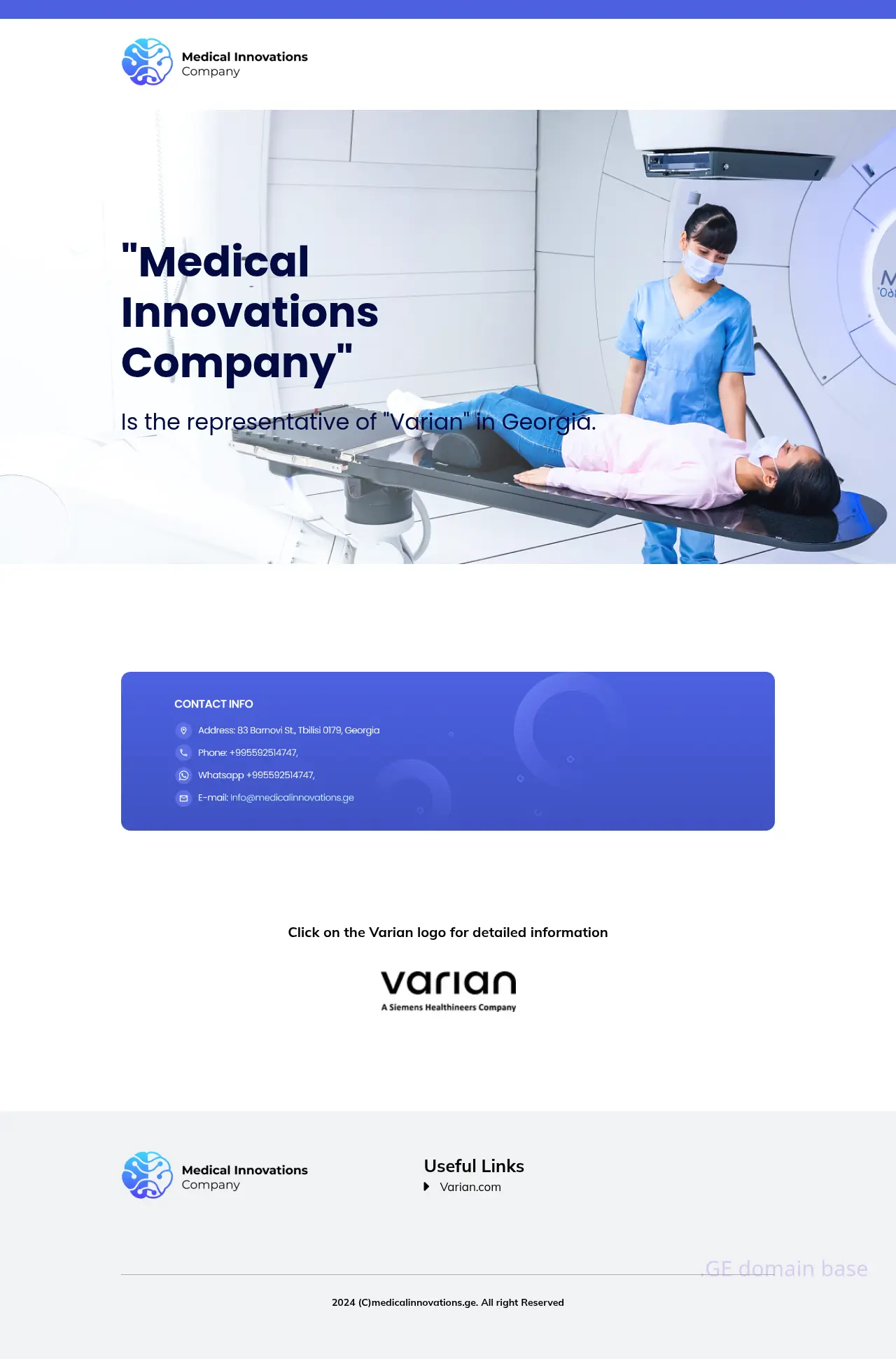 Screenshot of the site medicalinnovations.ge